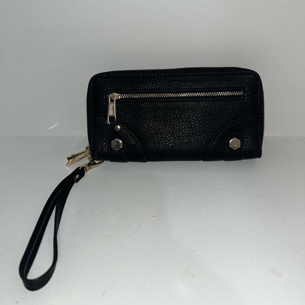 NWT Black leather wristlet wallet